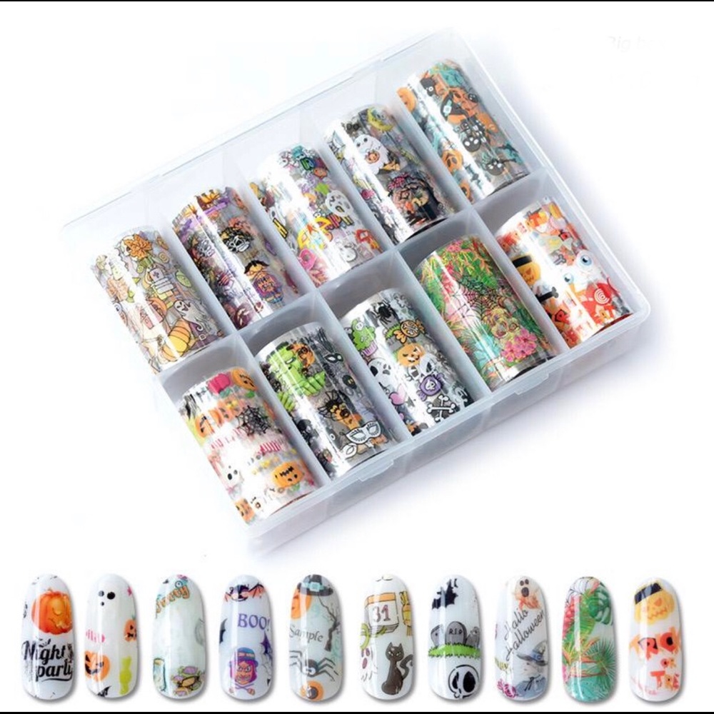 Halloween - Transfer Foil Nail Art